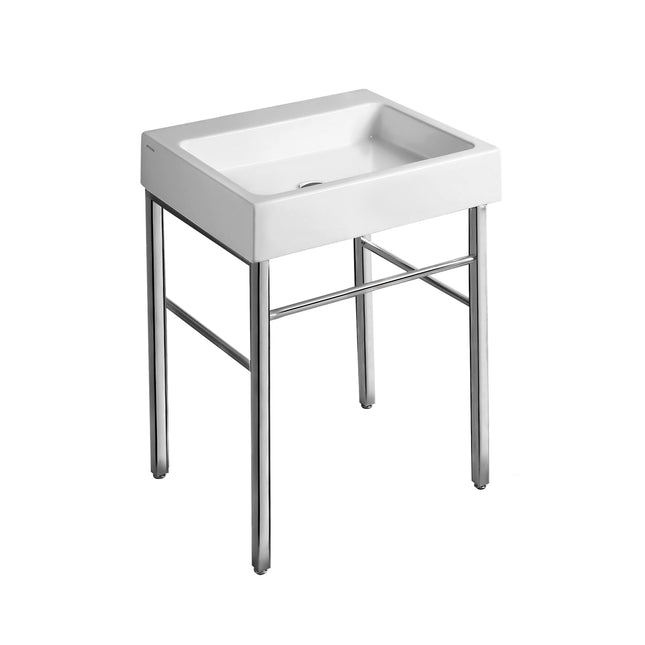 Whitehaus Britannia Rectangular Sink Console With Front Towel Bar And No Hole Drill - B-U60-DUCG1-A06 Whitehaus