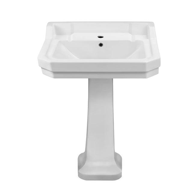 Whitehaus Isabella Collection Traditional Pedestal With Integrated Large Rectangular Bowl - B112L-P Whitehaus