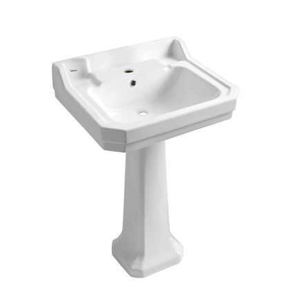 Whitehaus Isabella Collection Traditional Pedestal With Integrated Large Rectangular Bowl - B112M-P Whitehaus