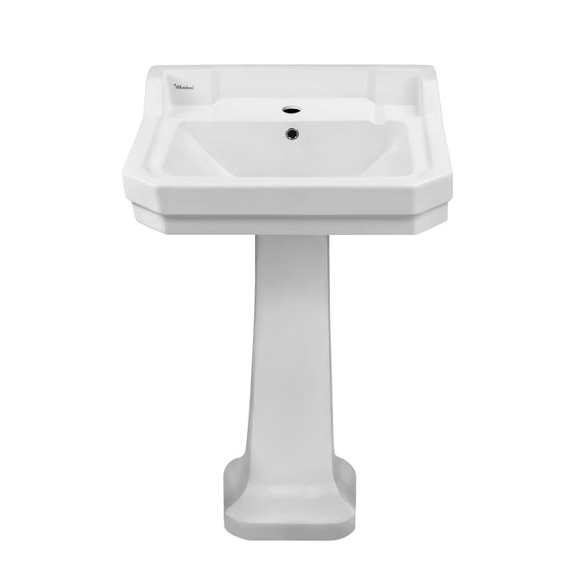 Whitehaus Isabella Collection Traditional Pedestal With Integrated Large Rectangular Bowl - B112M-P Whitehaus