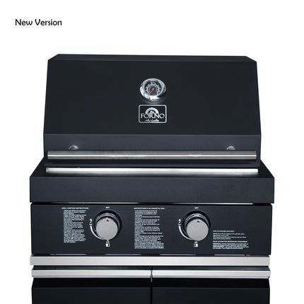 Forno All’Aperto 99,600 BTU Outdoor Kitchen, 5 Burners, Infrared Burners, Side Burner, Black Sintered Stone Countertops, Gas Pizza Oven, Sink Module, Bar & Beverage Center FORNO