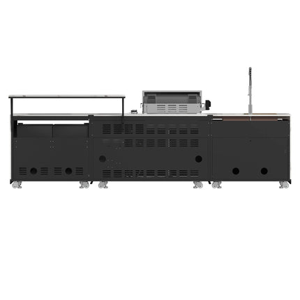 Forno Rimini Outdoor Kitchen: 30" BBQ 62,600 BTU, 4.8 cu.ft. Refrigerators, White Countertops FORNO