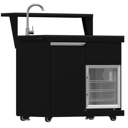 Forno All’Aperto 62,600 BTU BBQ, 3 Stainless Steel Burners, Infrared Burners, Sink Module, Black Sintered Stone Countertops, Bar and Beverage Center FORNO