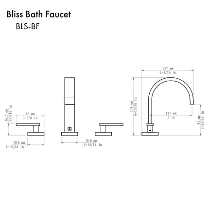 ZLINE Bliss Bath Faucet in Gun Metal (BLS-BF-GM)