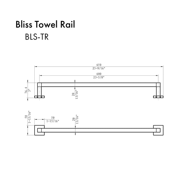 ZLINE Bliss Double Towel Rail in Polished Gold (BLS-TR-PG)