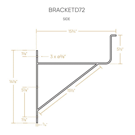 Whitehaus Additional Wall Mount Brackets For Extra Support. For Use With Whncd72 - BRACKETD72 Whitehaus