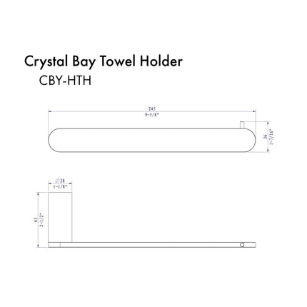 ZLINE Crystal Bay Towel Holder in Brushed Nickel (CBY-HTH-BN)