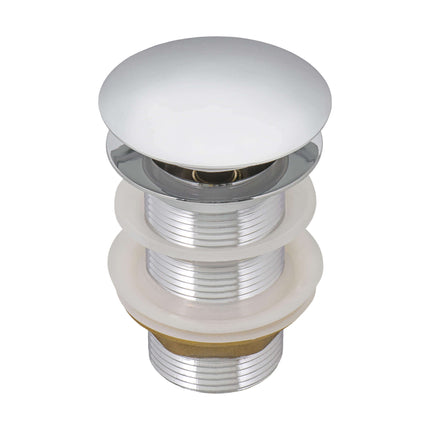 Ruvati Umbrella Style Push Pop-up Drain for Bathroom Sinks without Overflow - Chrome Finish - RVA5102CH Ruvati