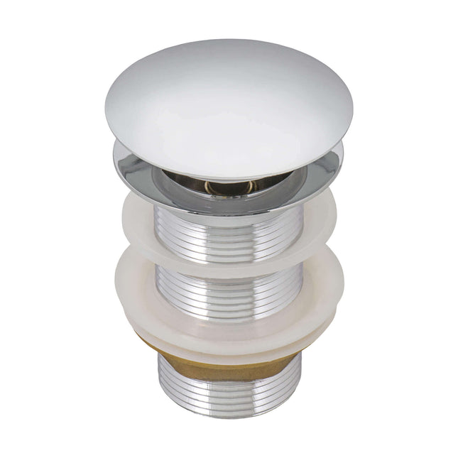 Ruvati Umbrella Style Push Pop-up Drain for Bathroom Sinks without Overflow - Chrome Finish - RVA5102CH Ruvati