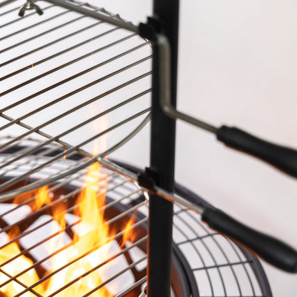 Deko Living 33 Inch Diameter Outdoor Steel Woodburning Fire Pit Grill & Rotisserie - COB10505 Deko Living