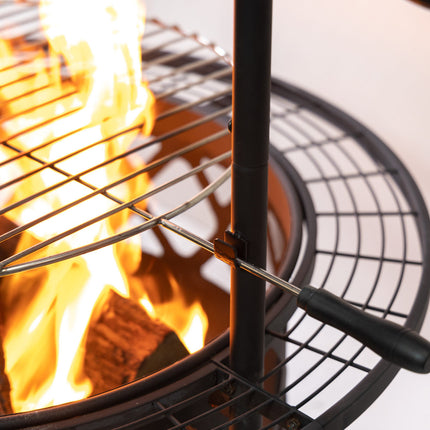 Deko Living 33 Inch Diameter Outdoor Steel Woodburning Fire Pit Grill & Rotisserie - COB10505 Deko Living