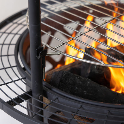 Deko Living 33 Inch Diameter Outdoor Steel Woodburning Fire Pit Grill & Rotisserie - COB10505 Deko Living