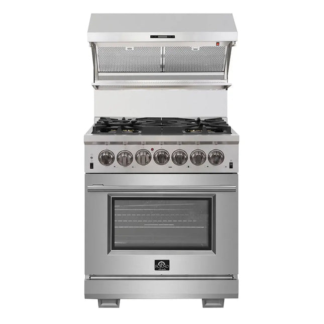 Forno Capriasca 30-Inch Freestanding Dual Fuel Range, 4 Burners, True Convection Oven FORNO