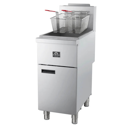 Forno Commerciale Natural Gas Deep Fryer, 4 Burners 120,000 BTU, 50 lbs Oil Capacity FORNO