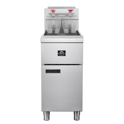 Forno Commerciale Natural Gas Deep Fryer, 4 Burners 120,000 BTU, 50 lbs Oil Capacity FORNO
