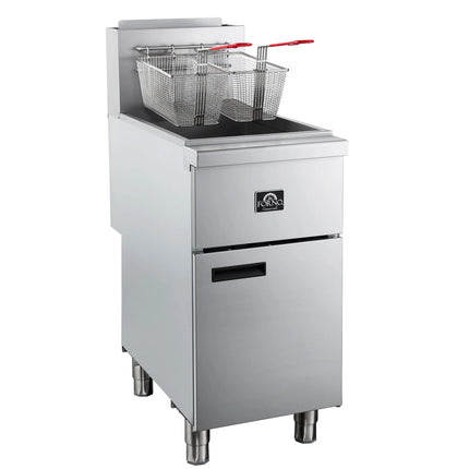 Forno Commerciale Natural Gas Deep Fryer, 4 Burners 120,000 BTU, 50 lbs Oil Capacity FORNO