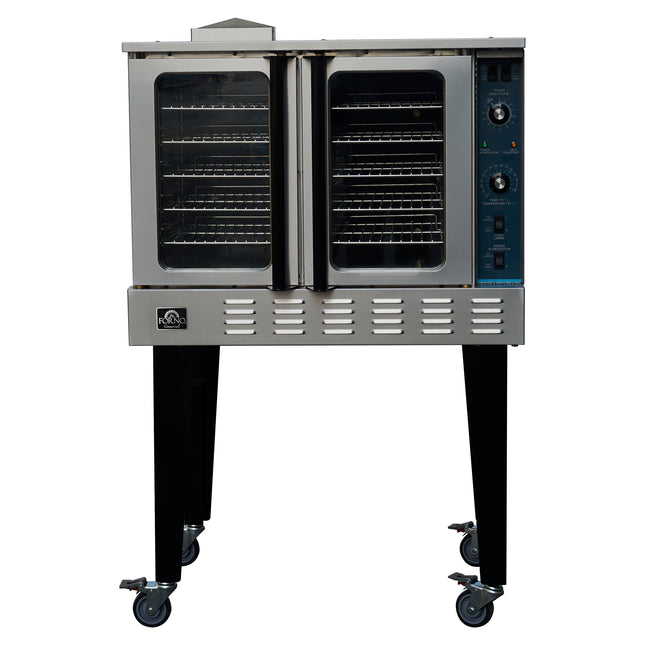 Forno Commerciale Convection Gas Oven, 3 burners 54,000 BTU, 150–500°F, stainless steel, NG/LP convertible FORNO