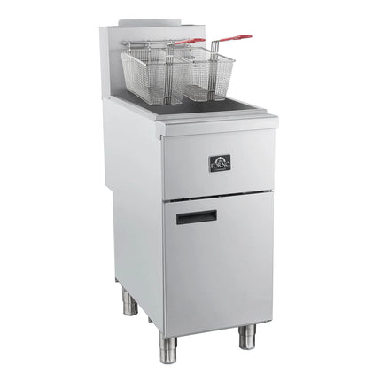 Forno Commerciale Propane Gas Deep Fryer, 4 Burners 120,000 BTU, 50 lbs Oil Capacity, Millivolt Control FORNO