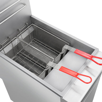 Forno Commerciale Propane Gas Deep Fryer, 4 Burners 120,000 BTU, 50 lbs Oil Capacity, Millivolt Control FORNO