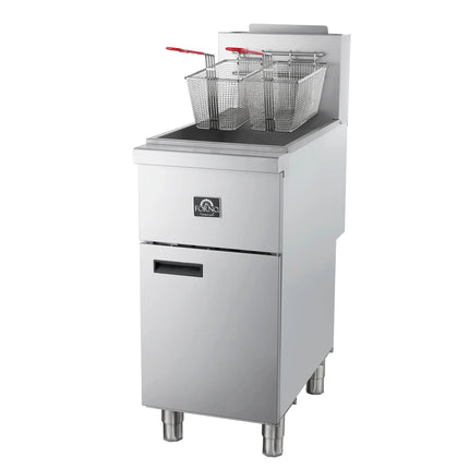 FORNO Commerciale Propane Gas Deep Fryer, 3 Burners 90,000 BTU, 40 lbs Oil Capacity FORNO