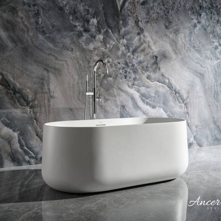 Cossue 61" Freestanding Acrylic Bathtub in White Ancerre Designs