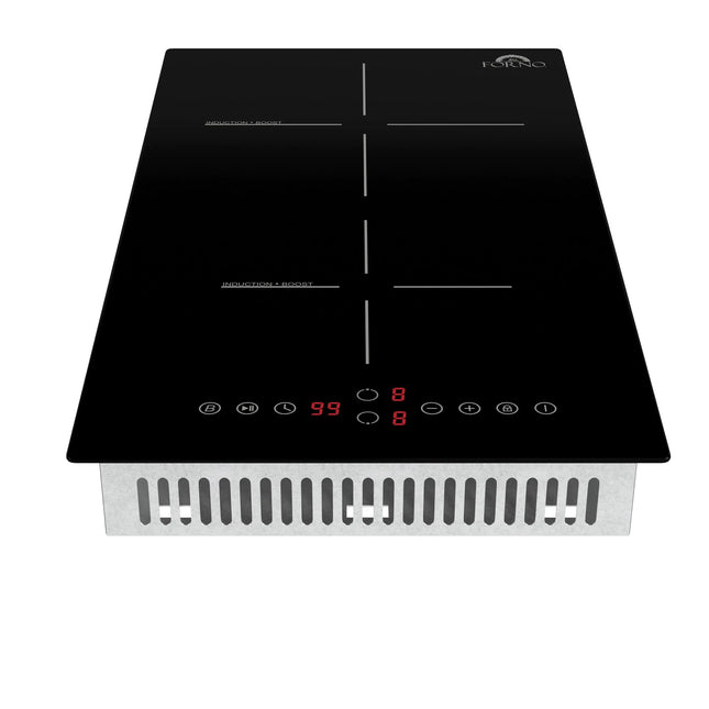 Forno Parco 12-Inch Induction Cooktop, 2 Zones, 3,600W Total Power, Touch Control, 9 Power Levels, Booster Function FORNO