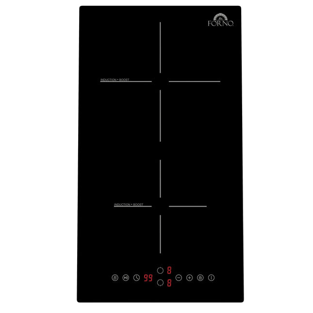 Forno Parco 12-Inch Induction Cooktop, 2 Zones, 3,600W Total Power, Touch Control, 9 Power Levels, Booster Function FORNO