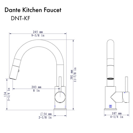 ZLINE Dante Kitchen Faucet in Matte Black (DNT-KF-MB)