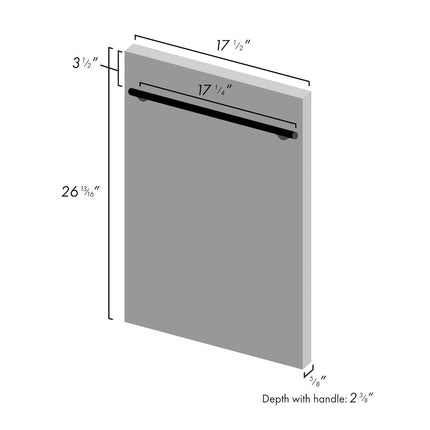 ZLINE 18 in. Dishwasher Panel in Hand-Hammered Copper with Modern Handle (DP-HH-18)