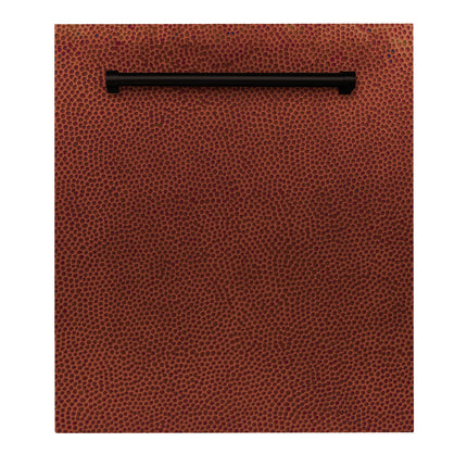 ZLINE 24" Dishwasher Panel in Hand-Hammered Copper with Traditional Handle (DP-HH-H-24)