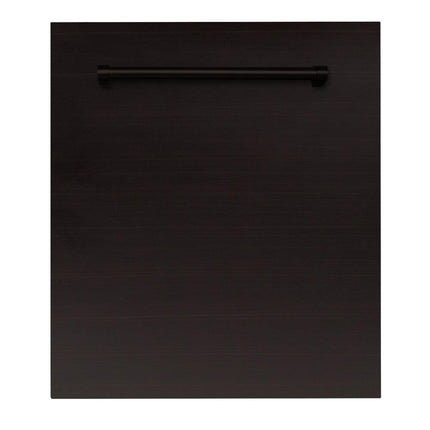 ZLINE 24 in. Top Control Dishwasher with Oil-Rubbed Bronze Panel and Traditional Style Handle, 52dBa (DW-ORB-H-24)
