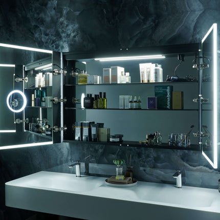 Pagani LED Mirror Cabinet with Defogger, Dimmer, Magnifier & USB outlet Ancerre Designs