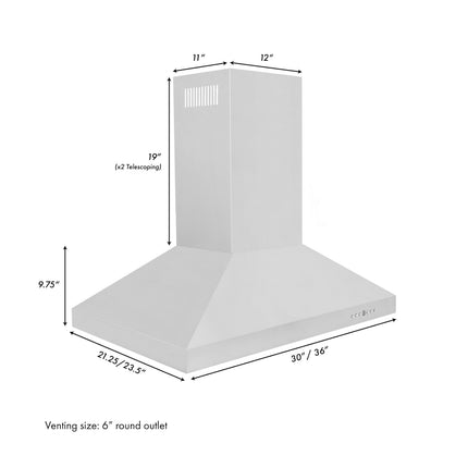 ZLINE 36" Convertible Island Mount Range Hood in Stainless Steel (KL3i-36)