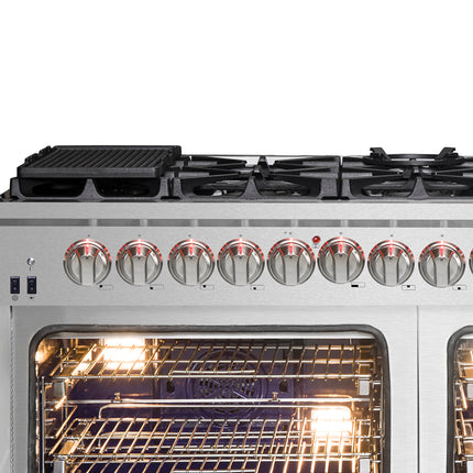 Forno Capriasca 60-Inch Freestanding Dual Fuel Range, 10 Burners, True Convection Oven FORNO