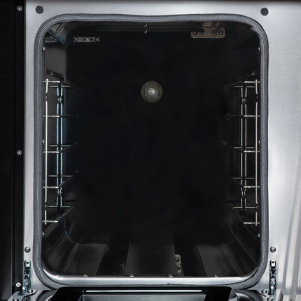 Valente 48" Dual Fuel Range in Black, 8 Sealed Burners, 94 000 BTU Cooktop Output, 6.7 Cu.Ft. Double Oven, Telescopic Racks FORNO