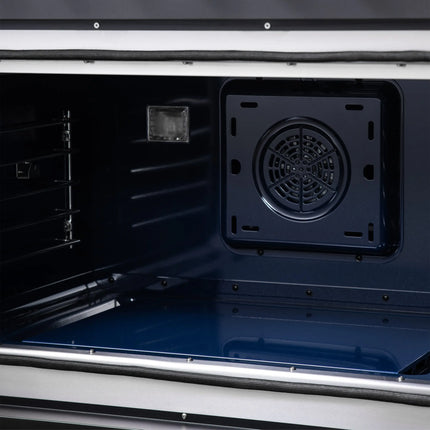 Forno Capriasca 36 Inch Freestanding French Door Dual Fuel Range in Black with Antique Brass Accessories, 6 Burners, True Convection Oven FORNO