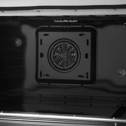 Forno Galiano 36-inch Dual Fuel Range in Black & Antique Brass Design, 6 Sealed Burners 83,000 BTU, 5.36 cu.ft. True Convection Oven FORNO