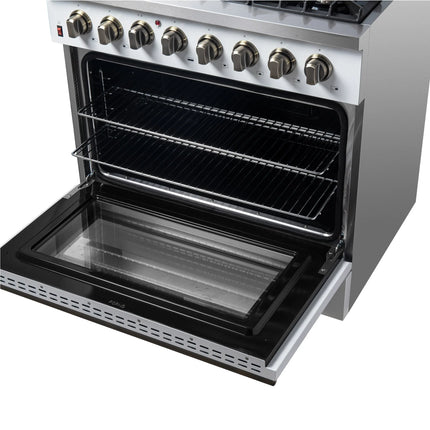 Forno Galiano 36" Freestanding Dual Fuel Range in White FORNO