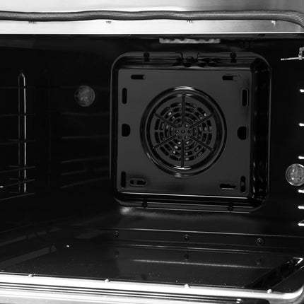 Galiano 48-inch Dual Fuel Range Black & Antique Brass Design with 8 Sealed Burners 107,000 BTU, 6.58 cu. ft. double ovens & Griddle FORNO