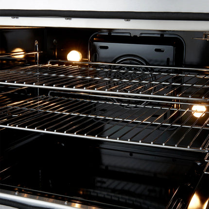 Forno Galiano 30-inch Freestanding French Door Dual Fuel Range Black FORNO