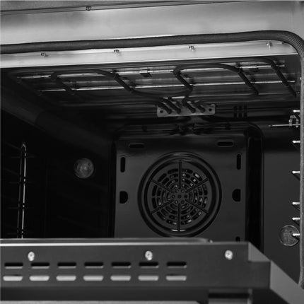 Forno Galiano 48-inch French Door Dual Fuel Range, Black & Antique Brass Design, 8 Sealed Burners - 107,000 BTU, Griddle, 6.58 cu.ft. Double Ovens FORNO