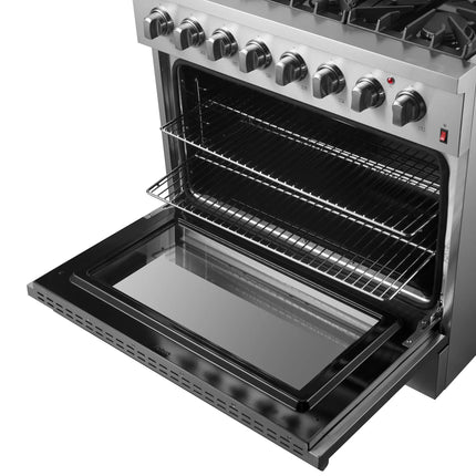 Forno Marco 36-Inch Dual Fuel Range, Stainless Steel, 6 Burners, 67,000 BTU, True Convection Oven, Energy Efficient FORNO
