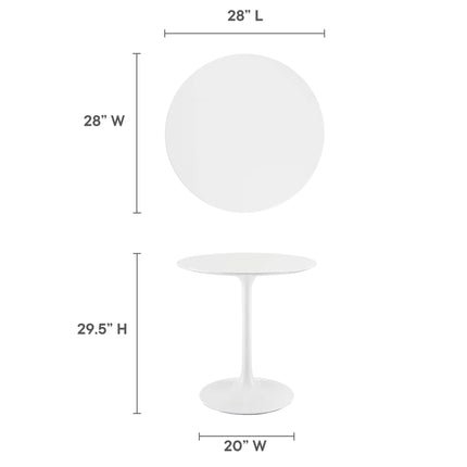 Modway EEI-1115 Lippa 28" Round Wood Dining Table Modway