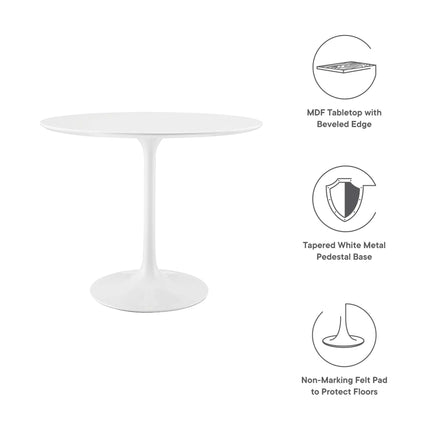 Modway EEI-1116 Lippa 36" Round Wood Dining Table Modway