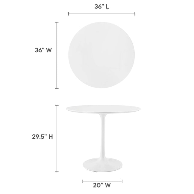 Modway EEI-1116 Lippa 36" Round Wood Dining Table Modway