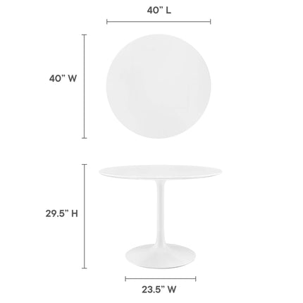 Modway EEI-1117 Lippa 40" Round Wood Dining Table Modway