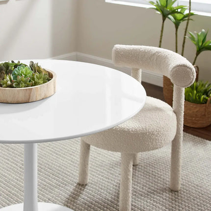 Modway EEI-1117-WHI Lippa 40" Round Wood Dining Table White Modway