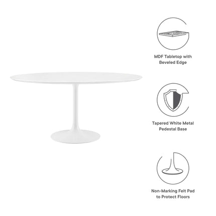 Modway EEI-1120 Lippa 60" Round Wood Dining Table Modway