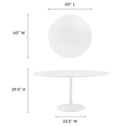 Modway EEI-1120 Lippa 60" Round Wood Dining Table Modway