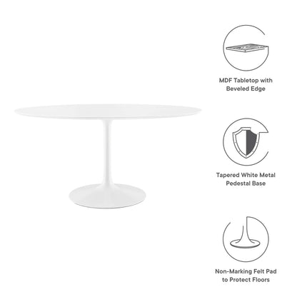 Modway EEI-1121 Lippa 60" Oval Wood Dining Table Modway